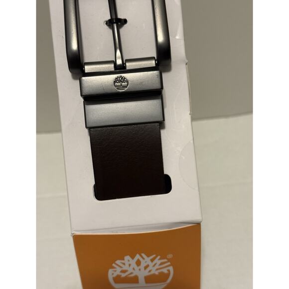 Timberland Reversible Leather Belt Full Grain Cut to Fit 32" to 44" Brown/Black - Picture 2 of 7